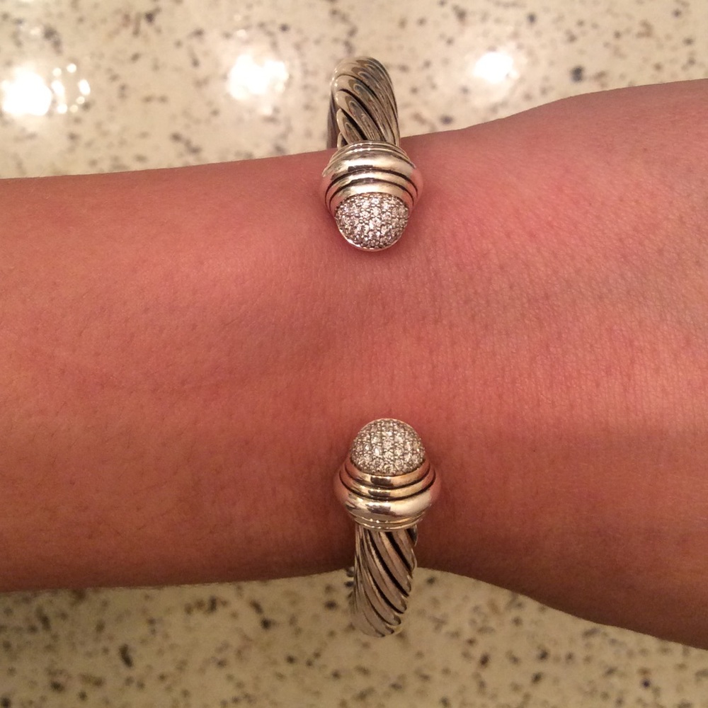 David Yurman cable bracelet with diamonds